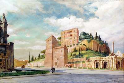 The Capitoline Hill from the Via del Mare - Parravicini Camillo